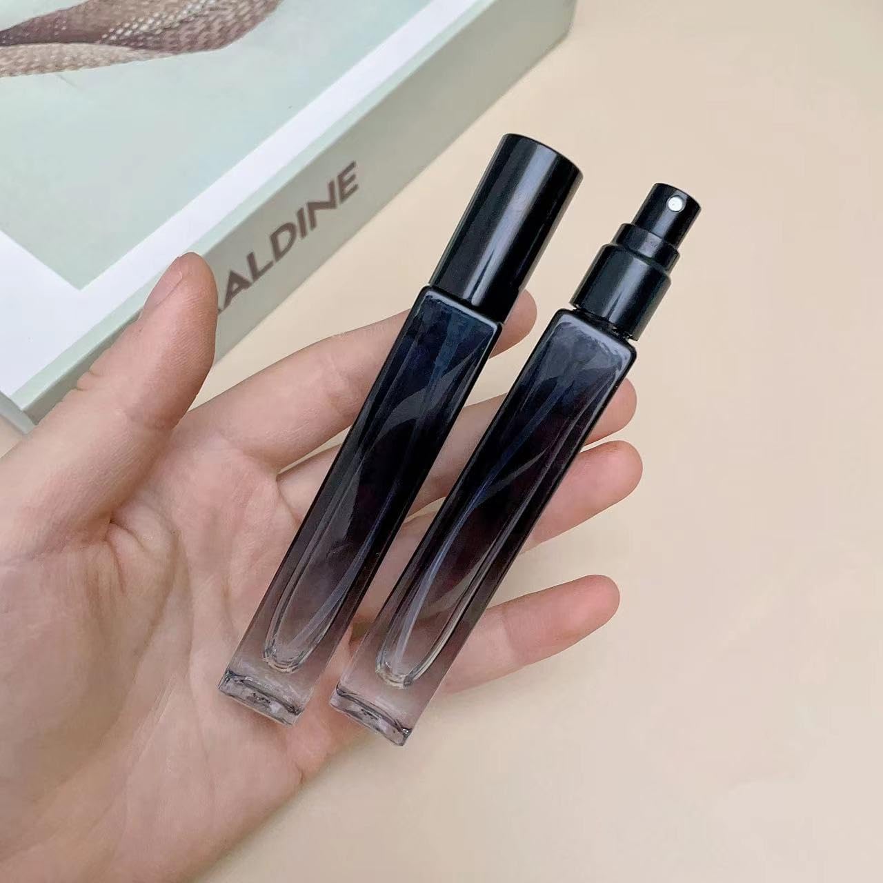 Mini Bottiglie Di Profumo Da Viaggio, Atomizzatore Di Profumo 2 Pezzi 10ml Bottiglia Con Sfera Spray Blu Sfumata Manuale Profumo Ricaricabile Facile Da Conservare Mini Contenitore Di Imballaggio In Ve