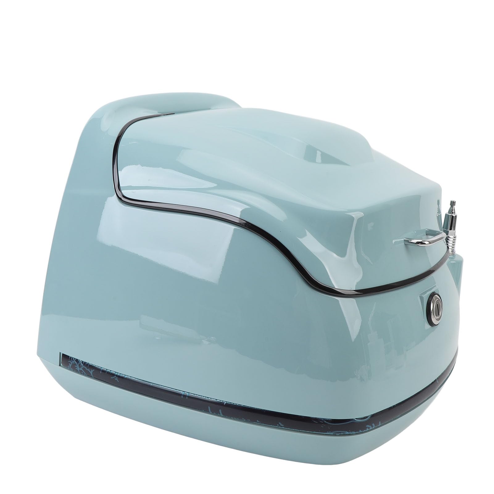 Pongnas Top Case Moto Rétro 38L pour Scooters et Motos Électriques Boîte de Rangement Arrière Facile Cyan Compatible avec Valise Transport Supérieure