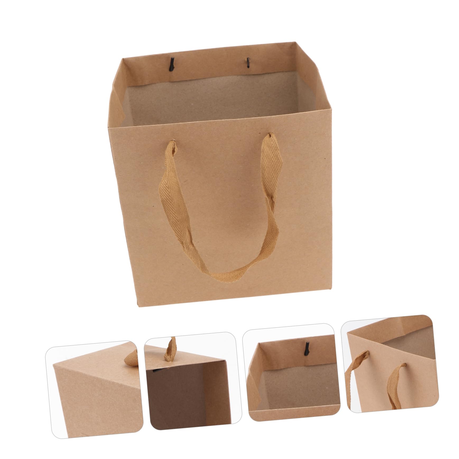 PACKOVE 3 Series Bolsa Kraft Para Y Fiestas Pack De Unidades Para Snacks Y Color Marrón Diseño Duradero Con Asa 10 Piezas*3