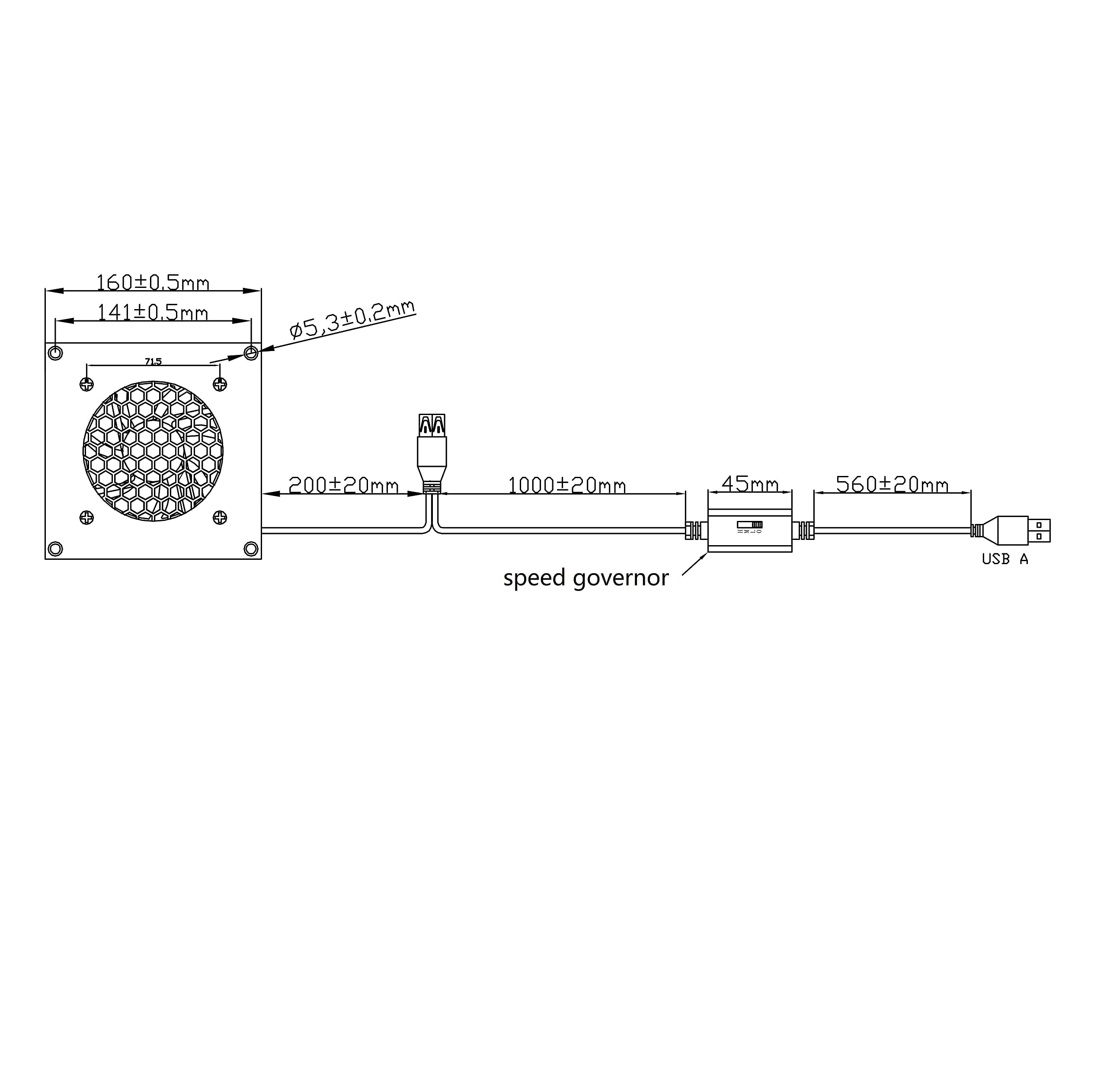 Digitalanzeige temperaturgesteuertes leises Lüftersystem, | USB-Lüfter, 5V-Lüfter mit modernem gebürstetem schwarzem Aluminiumrahmen für Heimkino-AV-Schränke (2)