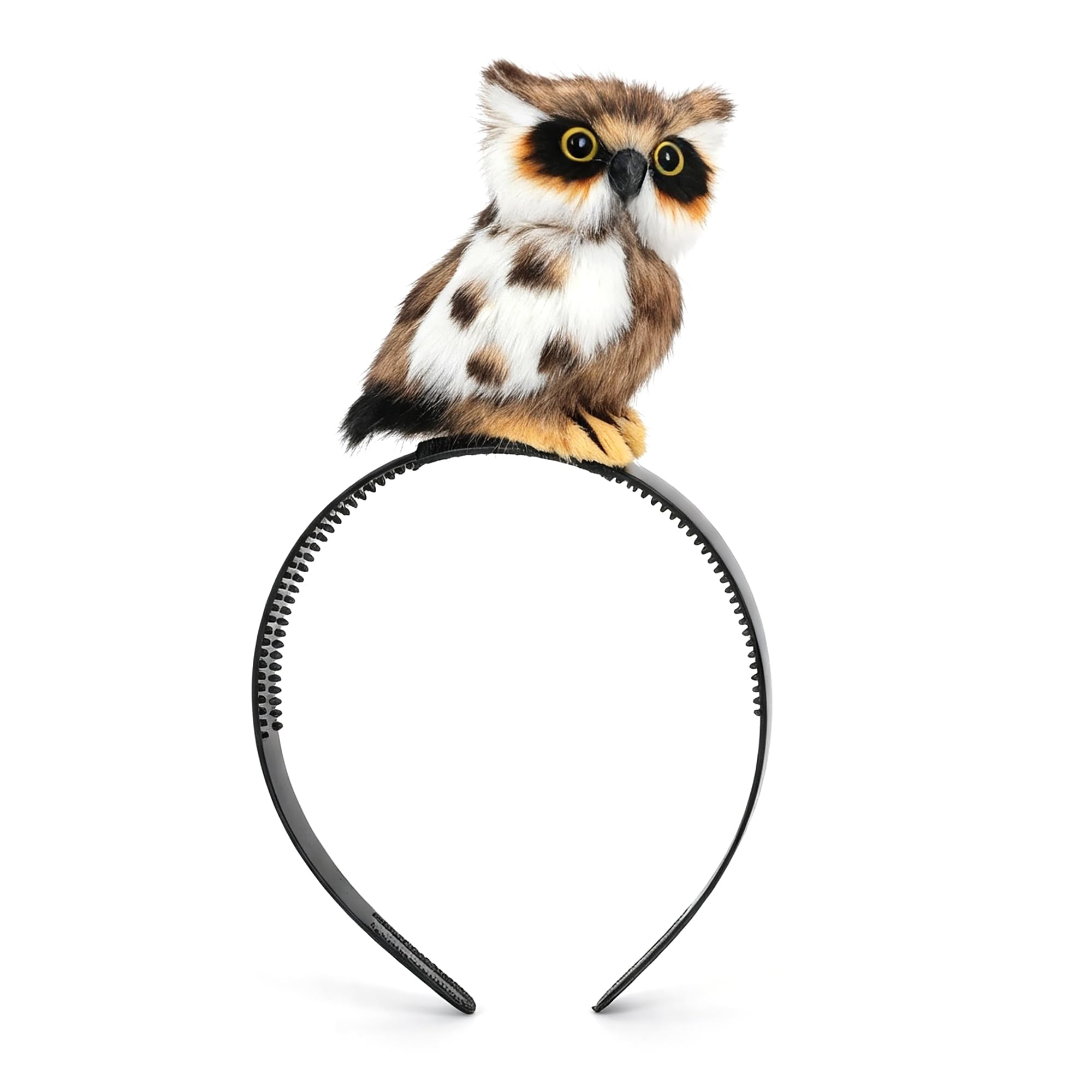 Lifelike 3D Fuzzy Faux Fur Owl Hairband Halloween Cosplay Bird Headband
