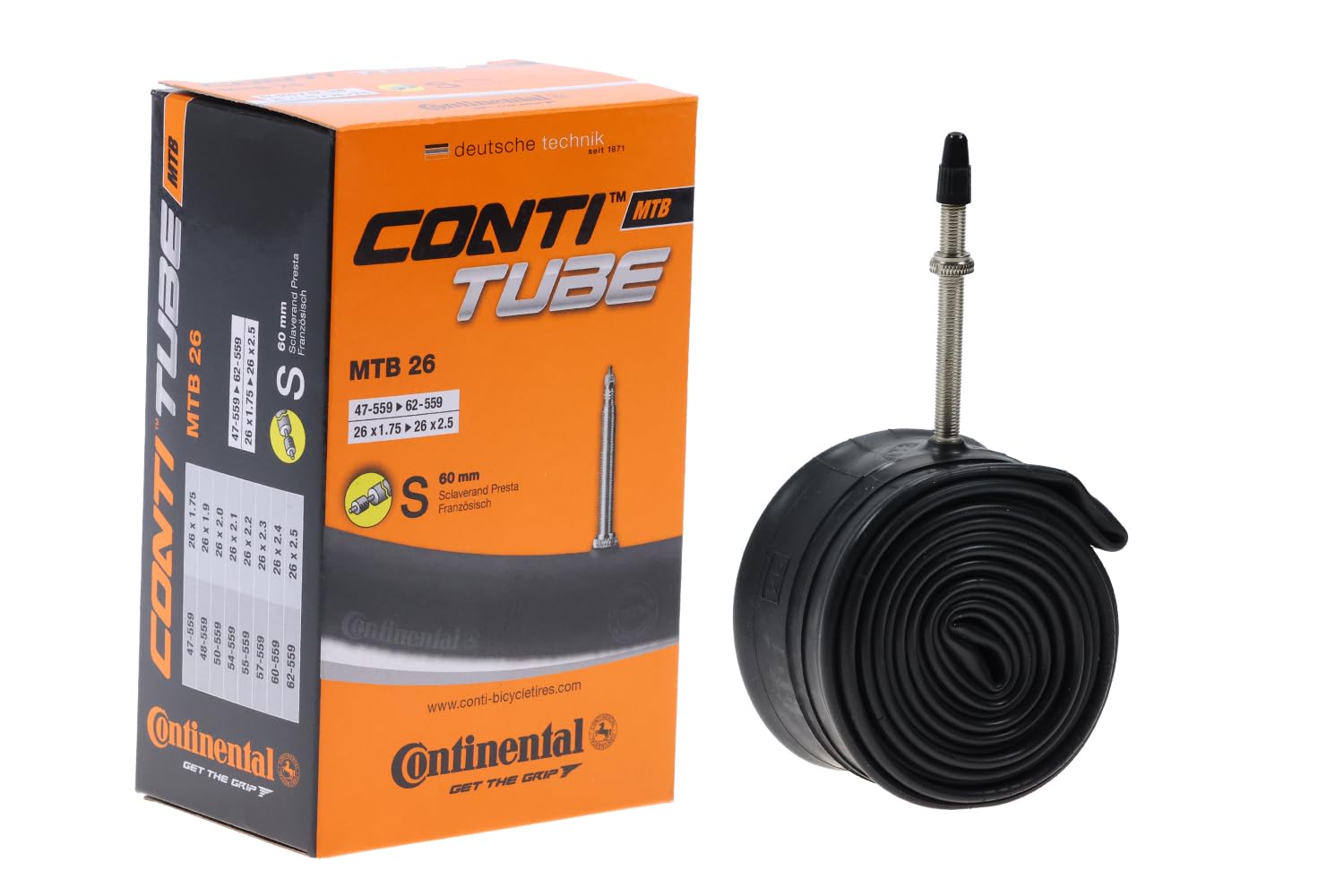 Continental 26" Schlauch 47/62-559 Mit 60mm Presta-Ventil