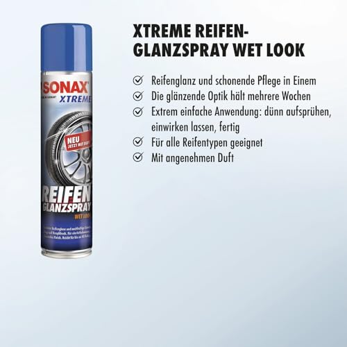 SONAX XTREME ReifenGlanzSpray Wet Look (400 ml) für langanhaltenden satten Tiefenglanz und gleichzeitiger Pflege | Art-Nr. 02353000