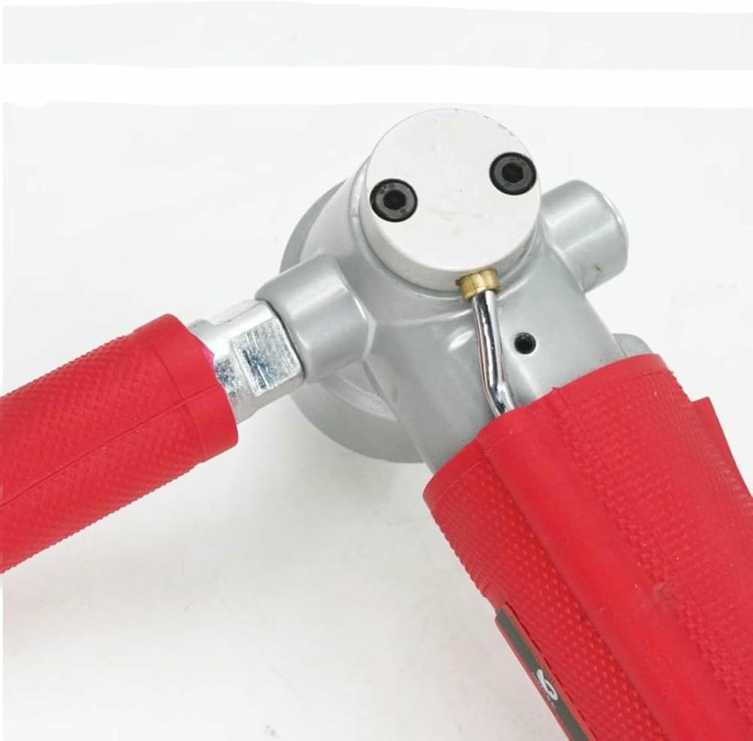 4 Inch Air Grinder, 4300RPM Pneumatic Polisher Grinder Granite Marble Stone Wet Air Sander for Marble Stone Polishing (Red)-