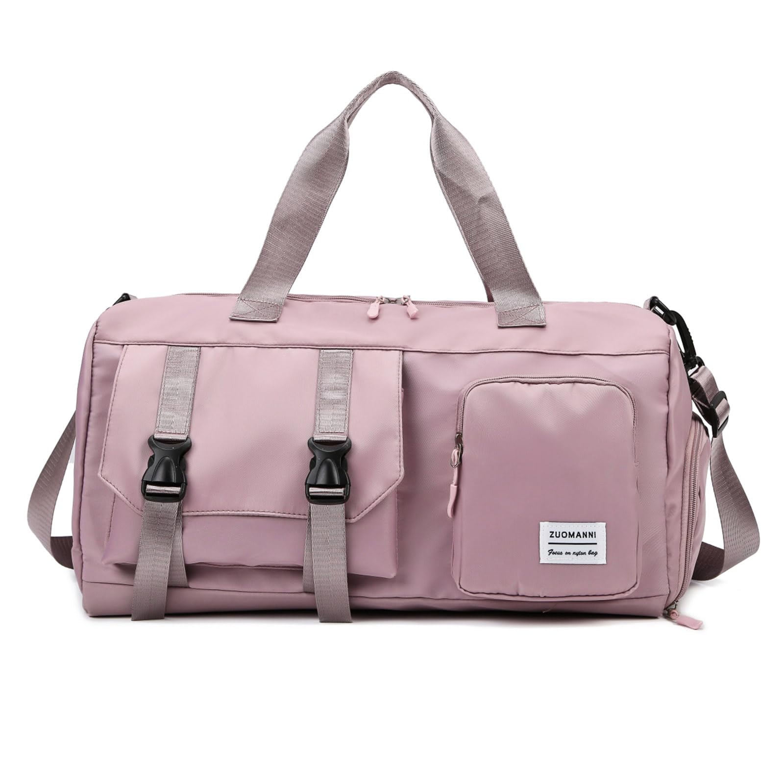 Sports Gym Bag Duffle Bag with Shoes Compartment, Weekend Travel Bag Overnight Bag (Purple)