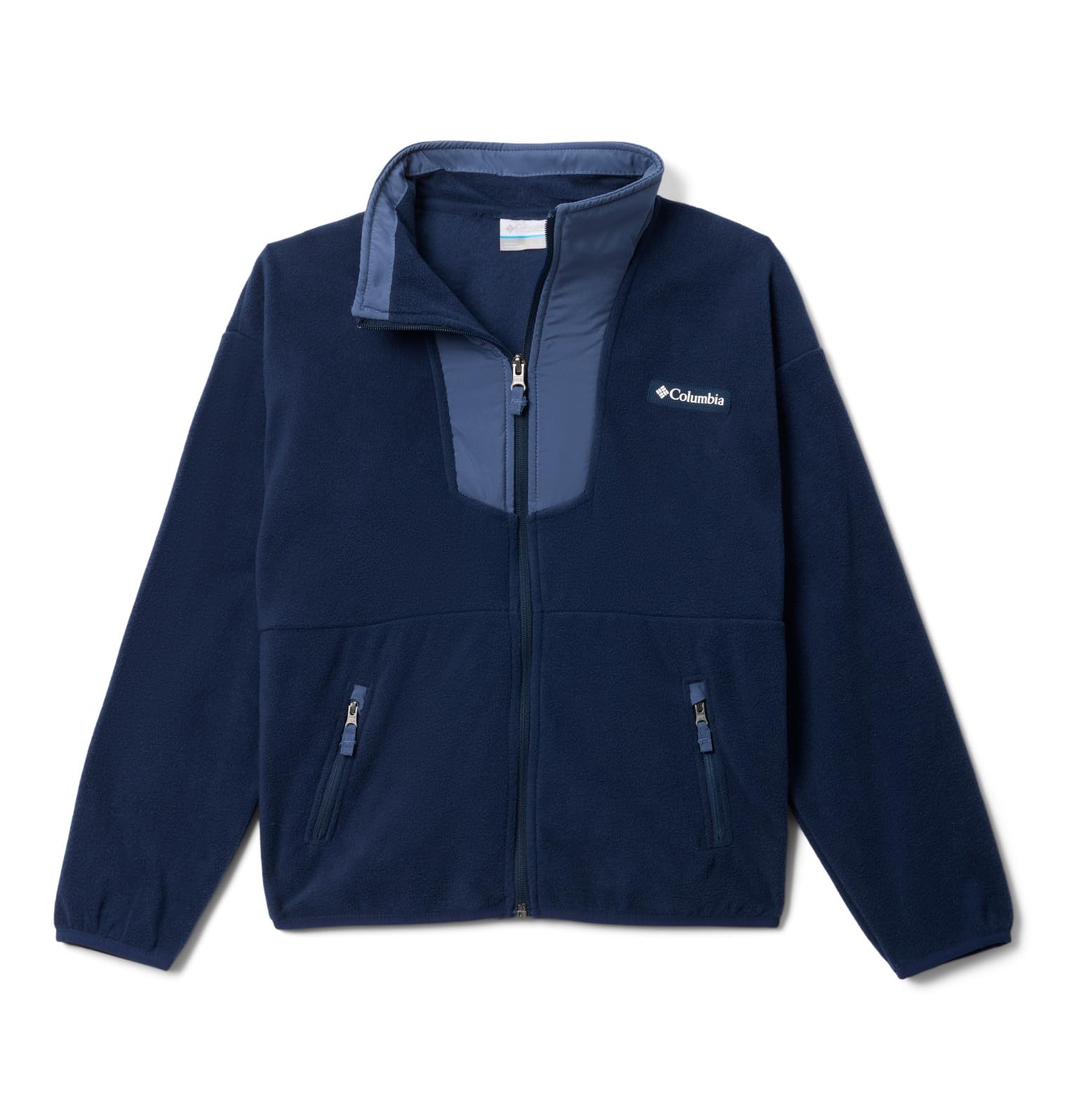 Columbia Youth Unisex Sequoia Grove Full Zip Fleece, Collegiate Navy/Dark Mountain, Large