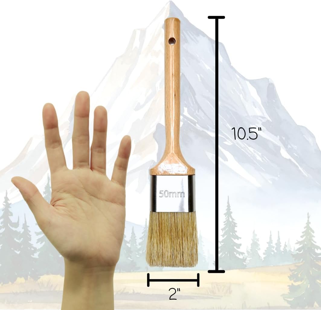 Seekers Cove Pro Blender Paintbrush Pair of 2 inch - Two 2" Inch Brushes - Easy Hold Handle and Natural Bristle - for Art and Paint - Oil, Acrylic - Wet on Wet