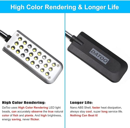 Miniatura 5 de Luz de acuario pequeña luz LED clip para pecera 1.5W con temporizador y atenuador, 1 año de garantía