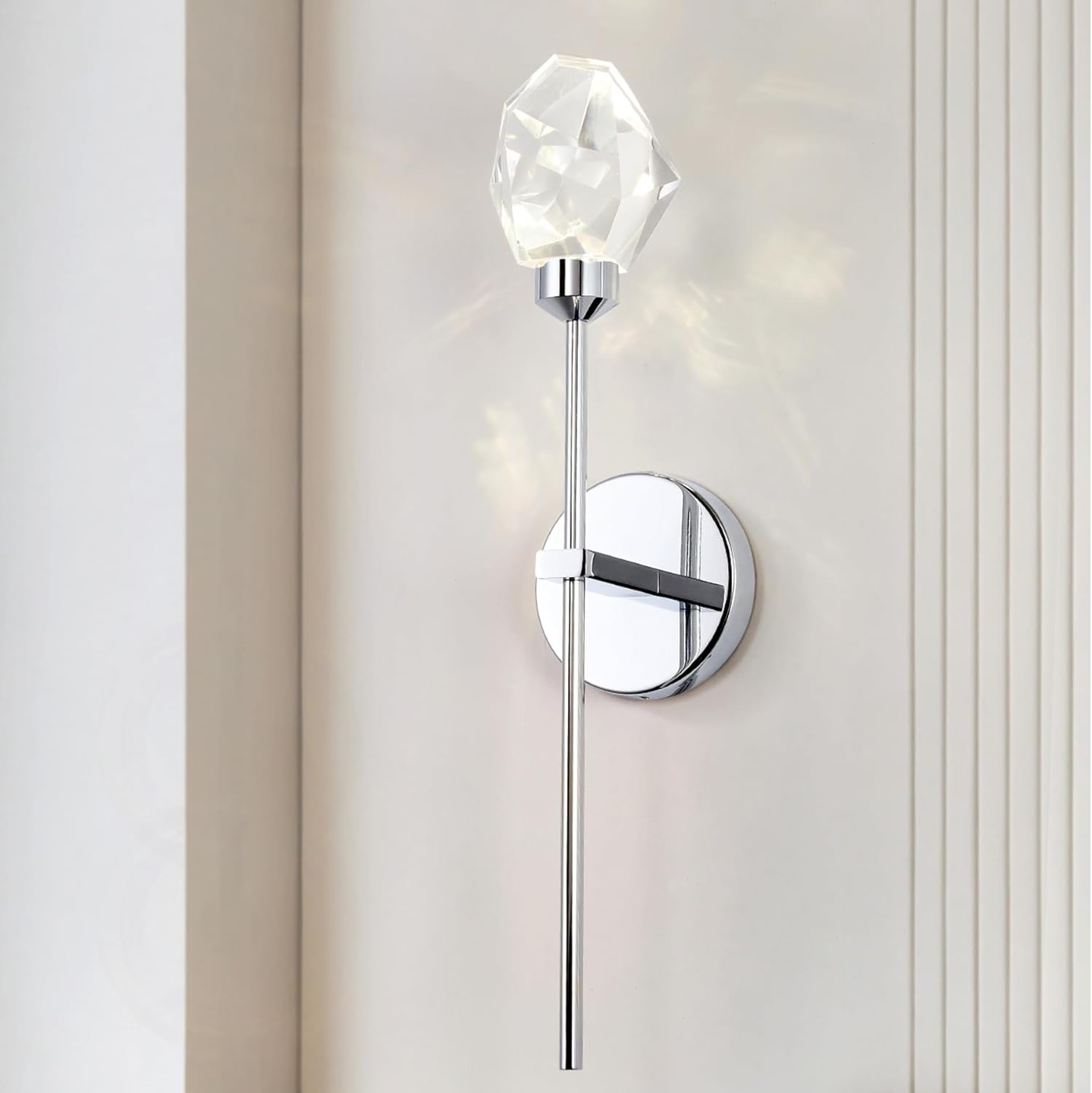 SIMILAM Modern Crystal Wall Sconces, LED Bedroom Wall Lighting 5W 4000K