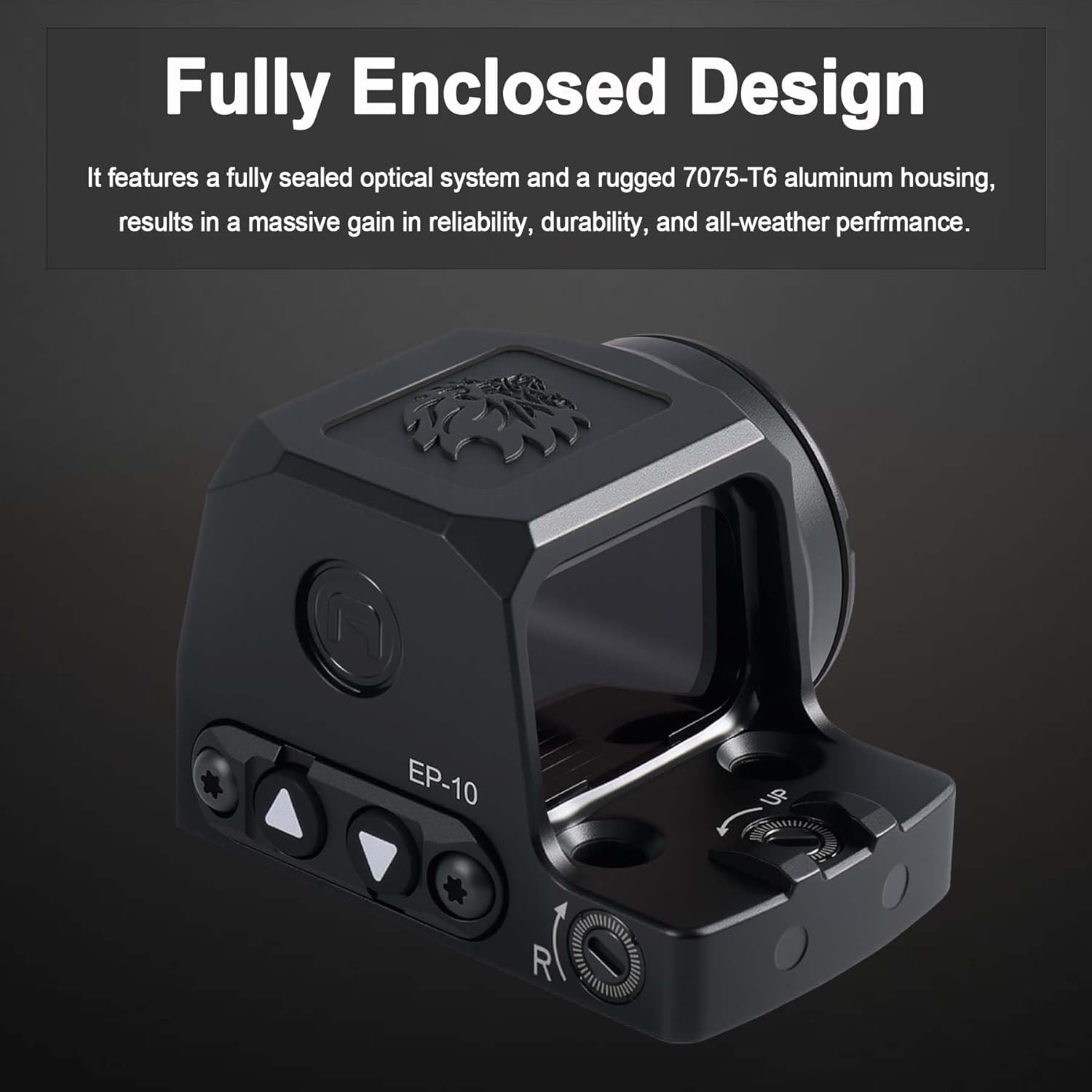 EP-10 Enclosed Red Dot Sight for RMSc Footprint - Aspherical Lens Micro Red Dot Sights - Multiple Reticles 3 MOA Dot & 48 MOA Circle - Durable Closed Emitter Reflex Sights