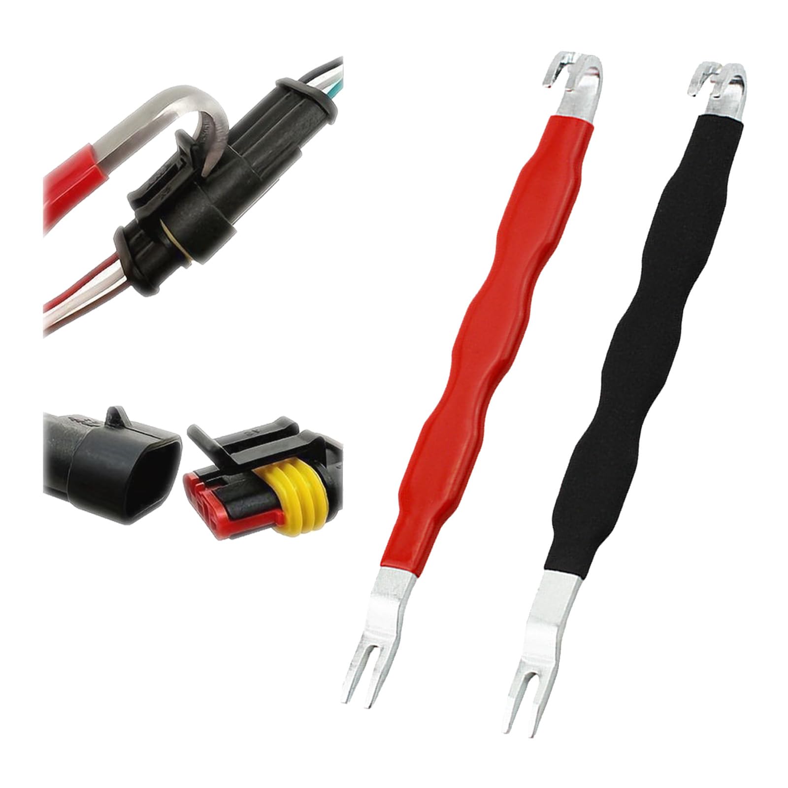 2 Pezzi Electrical Connector Separator, Rosso e Nero Automotive Terminal Disconnect Puller, Strumento Separatore per Connettori Elettrici Meccanici e Appassionati
