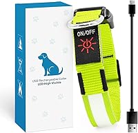 Vista 1 de BSEEN Collares iluminados para perros, collar recargable para cachorros, collar ajustable con brillo para perro, collar reflectante para mascotas