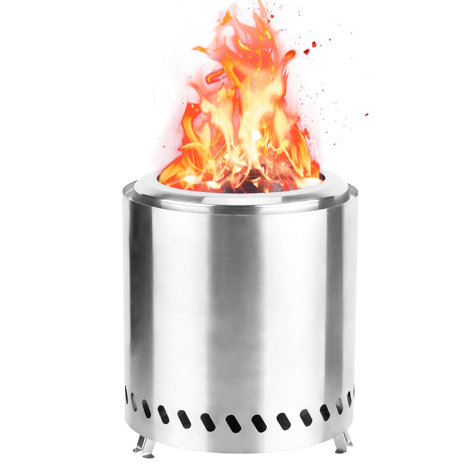 Braciere Portatile Senza Fumo - Focolare Da Esterno In Acciaio Inox Per Campeggio, BBQ E Falò - Foto 9