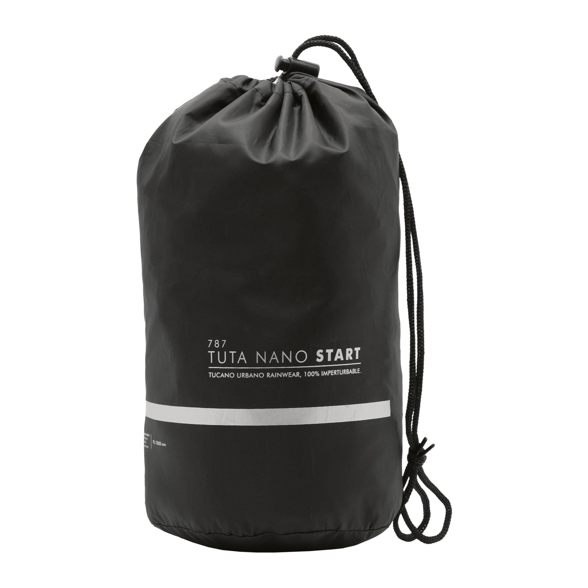 Tucano Urbano tuta antipioggia moto Nano Start. Antipioggia donna super compattabile. Abbigliamento moto unisex. Kit impermeabile moto e scooter idrorepellente, antivento. Occupa poco spazio.