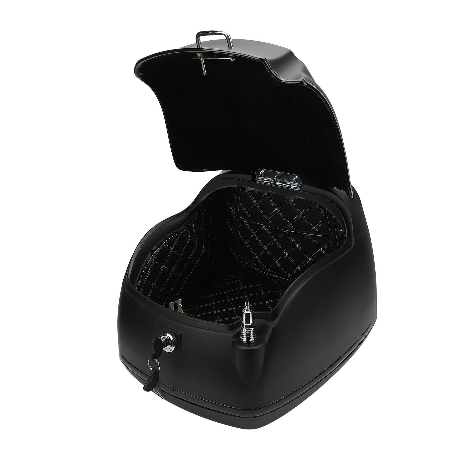 ANGGREK Baúl para Moto de 38L, Diseño Retro, Resistente Al Agua, Gran Capacidad para Moto y Patinete Eléctrico (Gold) (Gold) (Black)