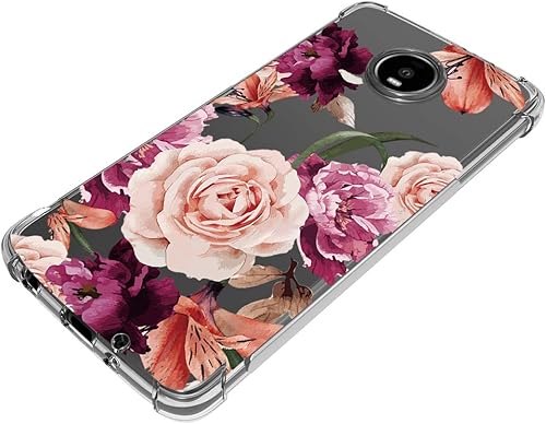 Miniatura 2 de Funda para Moto Z4, para Moto Z4 Play con flores, delgada a prueba de golpes, transparente, patrón floral, suave, flexible, TPU trasero, funda