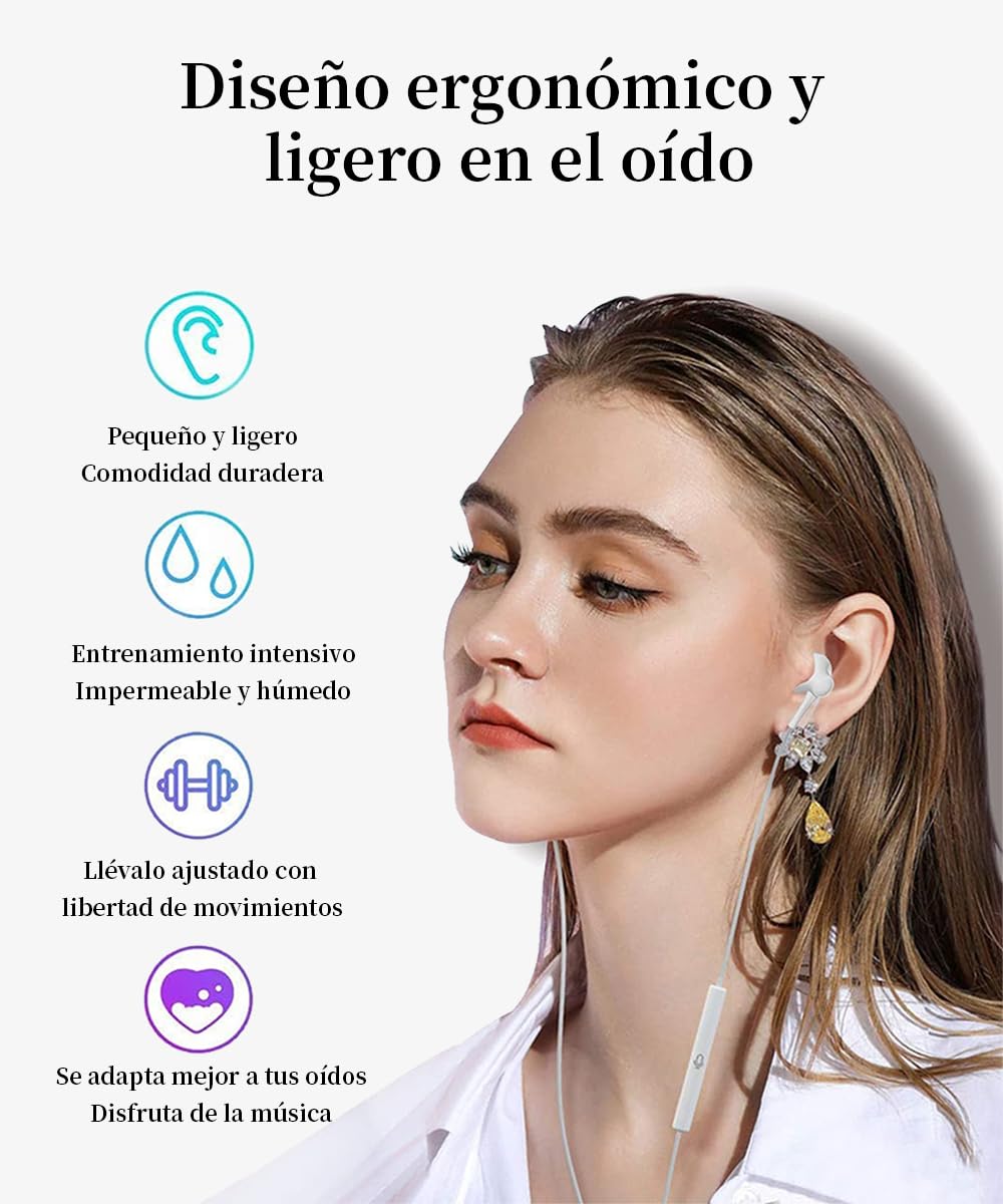 Genérico Auriculares para iPhone,Cascos Cable con Aislamiento de Ruido Soporte Control de Volumen de Llamadas,Compatible con iPhone 11/12/13/14/X/XS/XR/8/7 Plus,Soporta Todo el Sistema iOS — view 2