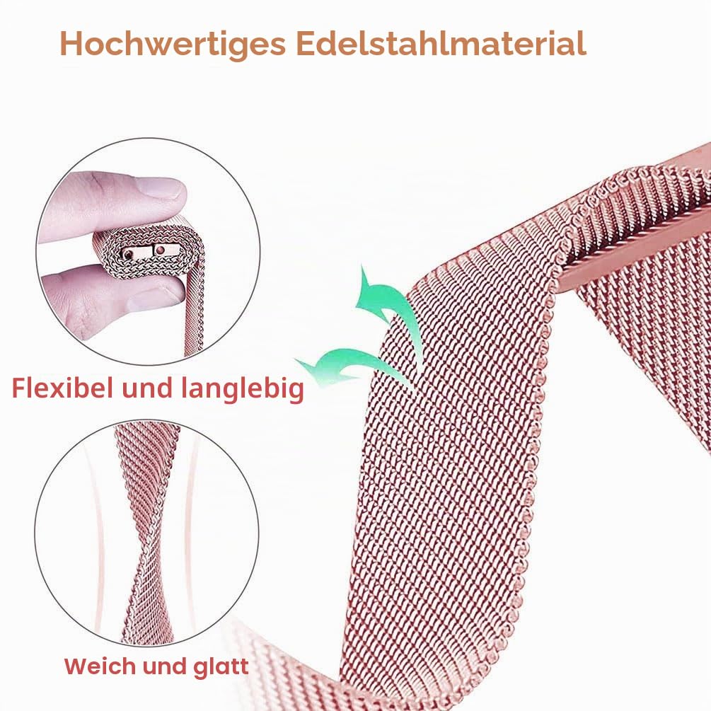 Armband für Samsung Galaxy Fit 3, Edelstahl-Mesh-Schlaufe, verstellbarer Magnetverschluss, Smartwatch-Armband für Galaxy Fit3 SM-R390