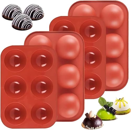 FCXVXCL Molde de Silicona, 4 Pcs Molde Bombones Silicona, Muffins, Brownies, Pasteles, Pan, Chocolate, Jabones, para Caramelos, Chocolates