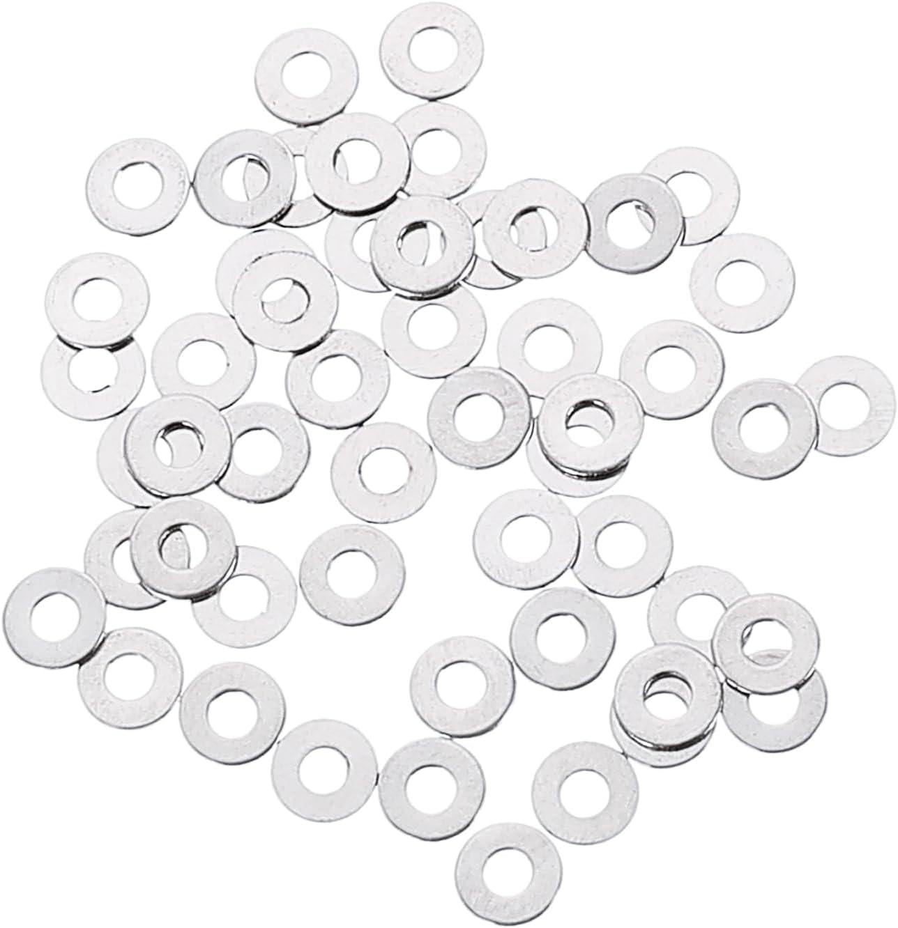 TA-VIGOR 50pcs M2.5 Flat Washers 2.5x6x0.5mm, Thickened 304 Stainless Steel Flat Spacers for Screws & Bolts & Threaded Rods, for Models, Automotive, Electronics & Miniature Projects