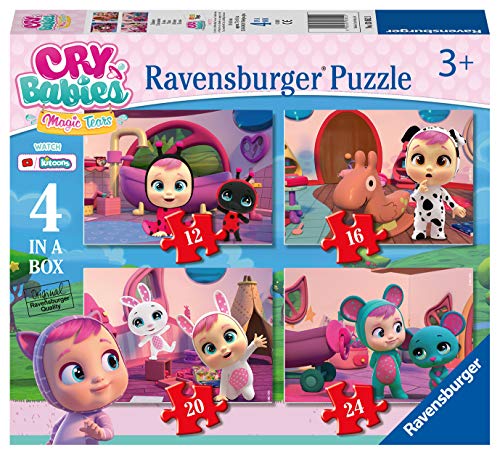Ravensburger - Cry Babies Puzzle 4 en una Caja, 12-16-20-24 Piezas, para Niños 3+ Años