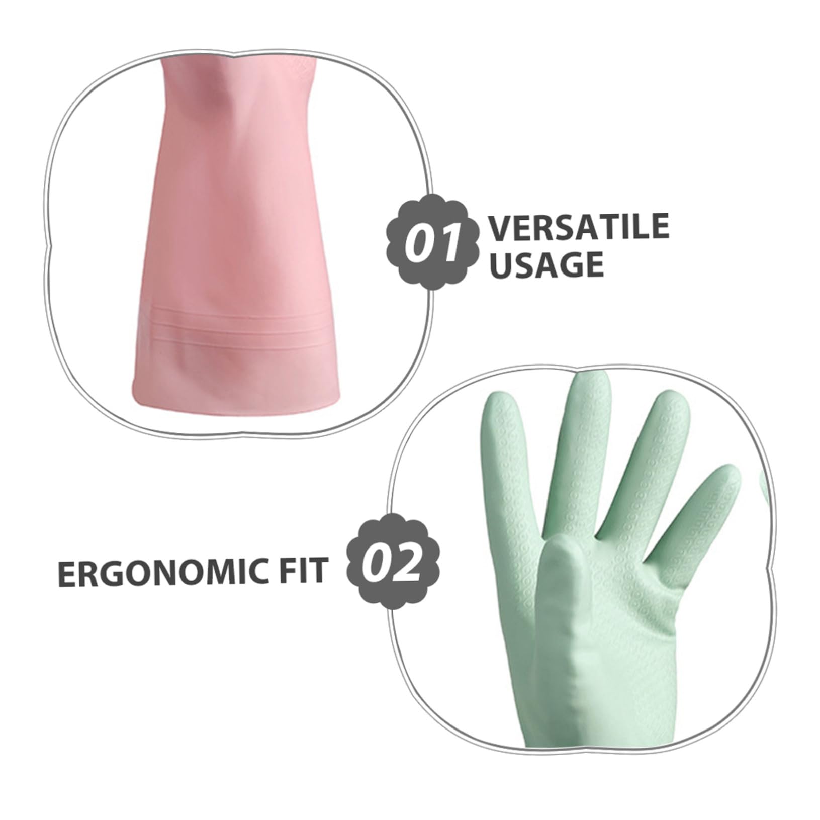 PACKOVE 6 Paia Guanti per Cucinare Impermeabili in PVC Riutilizzabili Guanti per Lavare Piatti Antiscivolo e Bucato