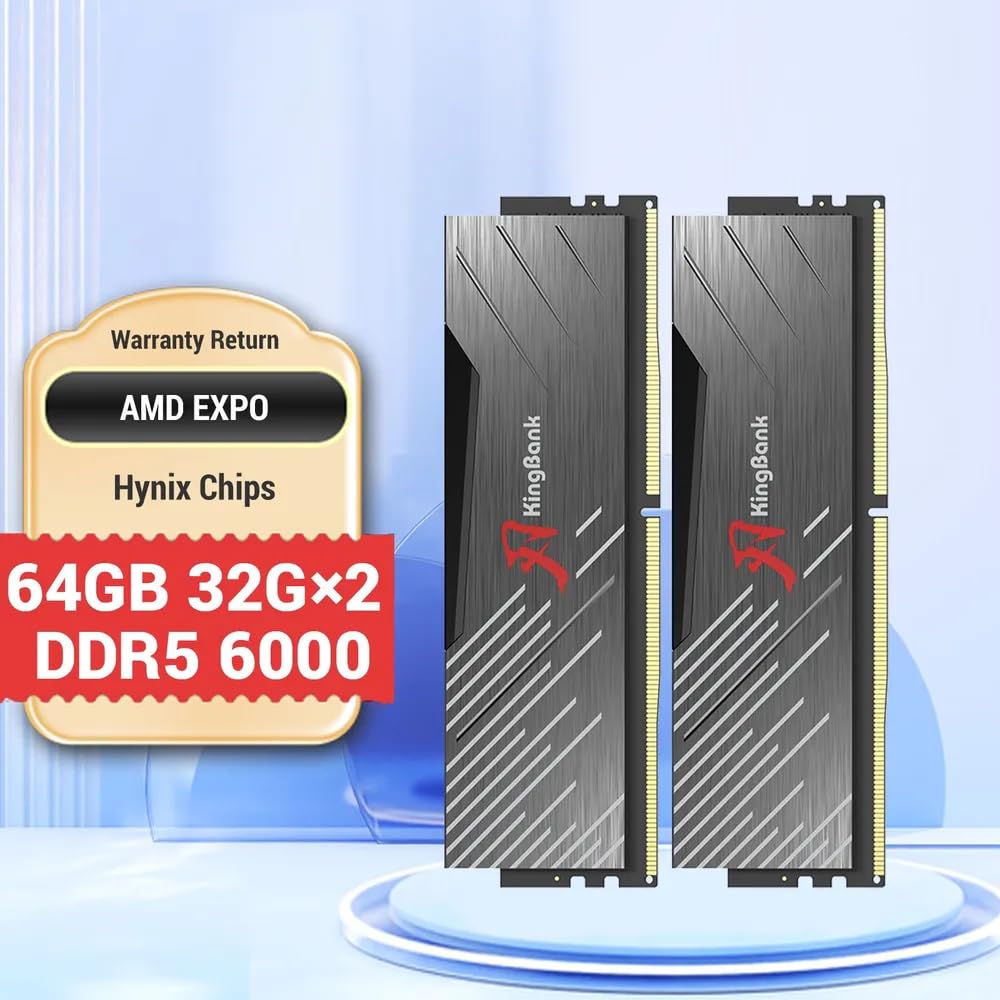 DDR5メモリ 64GB (32GB x 2枚) 【Hynix M-die】 Amazon.co.jp: コンピューターメモリ Ram Hynix M-die KingBank DDR5