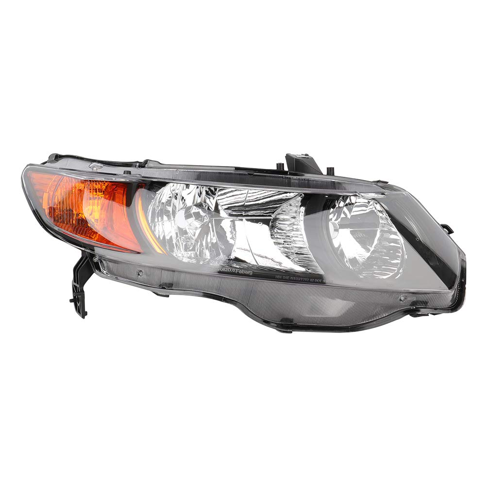 Headlights Assembly Compatible with 2006 2007 2008 2009 2010 2011 For Honda For Civic Coupe 2Door Includes Left Driver and Right Passenger Side Headlamps With Performance Lens