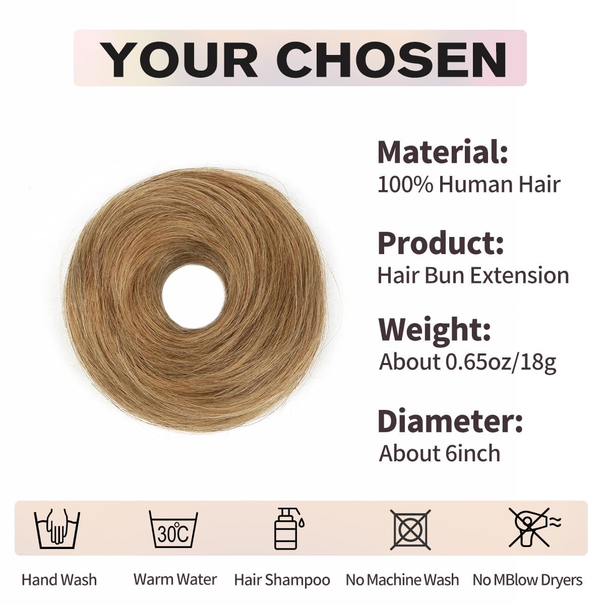 2PCS Hair Buns Fro Women, Honey Brown Messy Bun Hair Piece, Ponytail Hair Extensions Hair Accessories Elastic Easy Scrunchie - Image 3