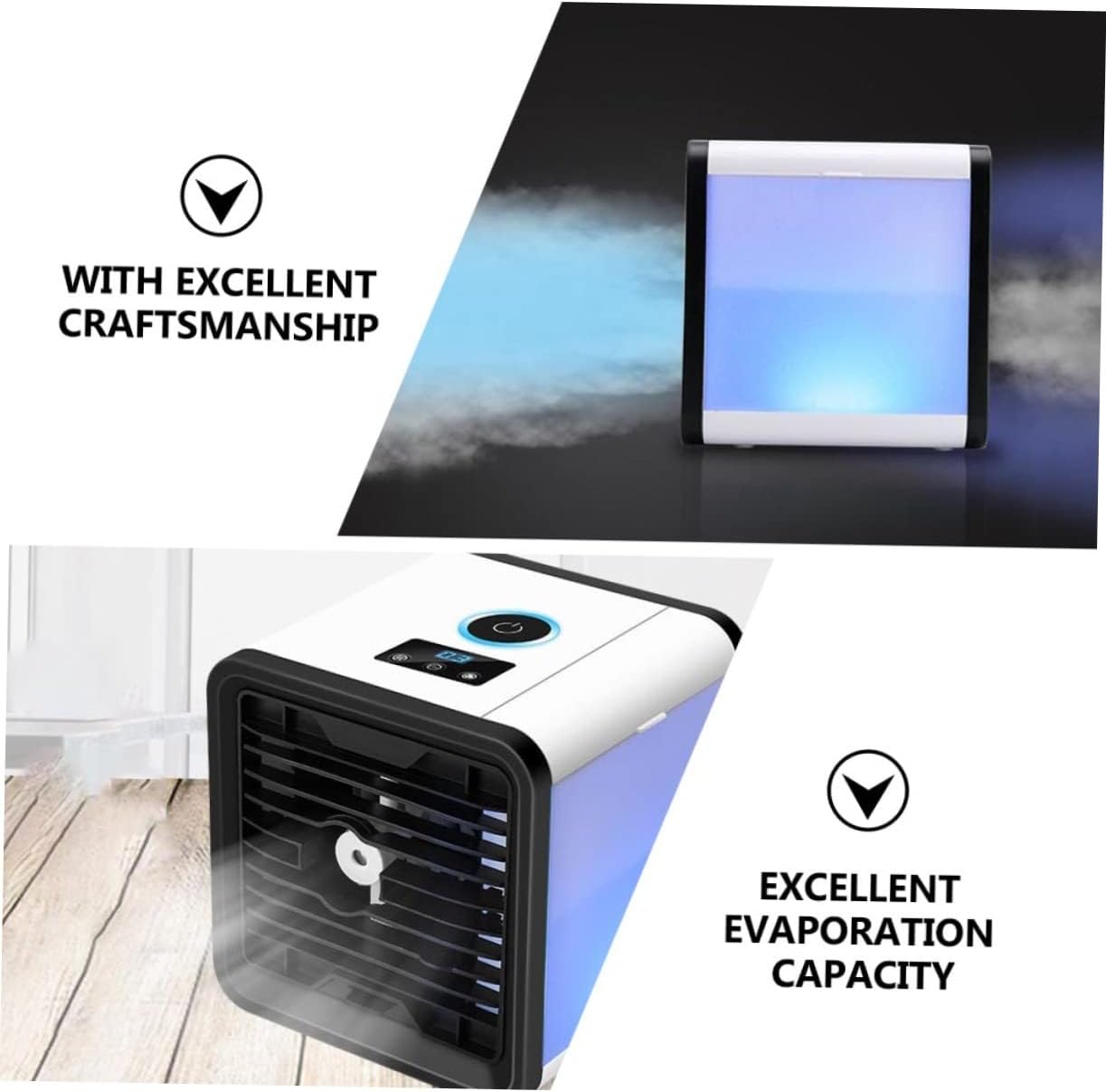 1set Usb Cooling Fan Portable Humidifier Function Air Conditioner for Home and Car Energy Saving Personal Fan Water Tank for Comfortable Airflow