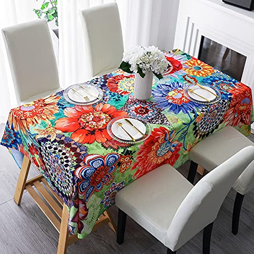 Hms Happy Memories Tablecloth, Original Design Hand Drawing Art Print Table Cloth, Washable Water Resistance Microfiber Decorative Rectangle Table Cover (Tape 8, 60"X84") #TOP6