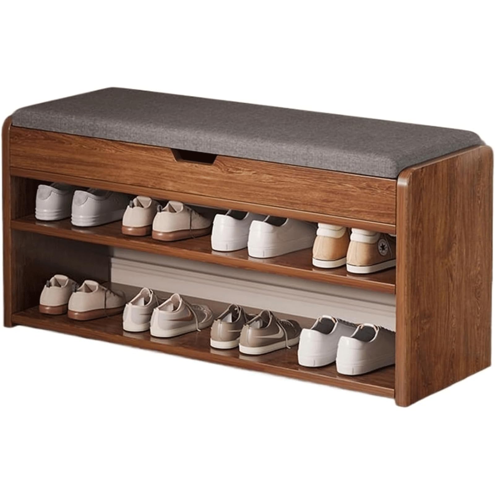 Banc à chaussures style campagnard pour une entrée ordonnée et accueillante