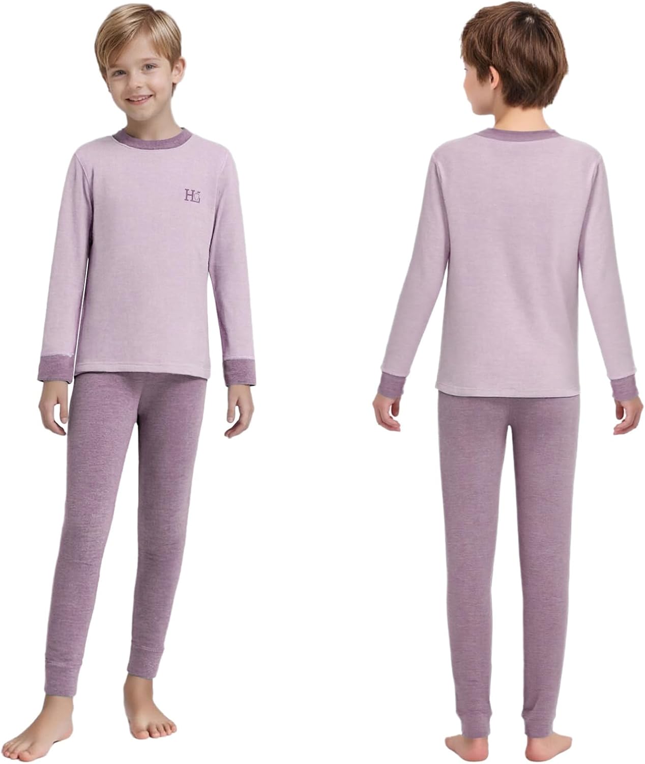 YiZYiF Kids Boys Girls 2-Piece Set Fleece Lined Thermal Underwear Baselayer Athletic Sports Tops Leggings
