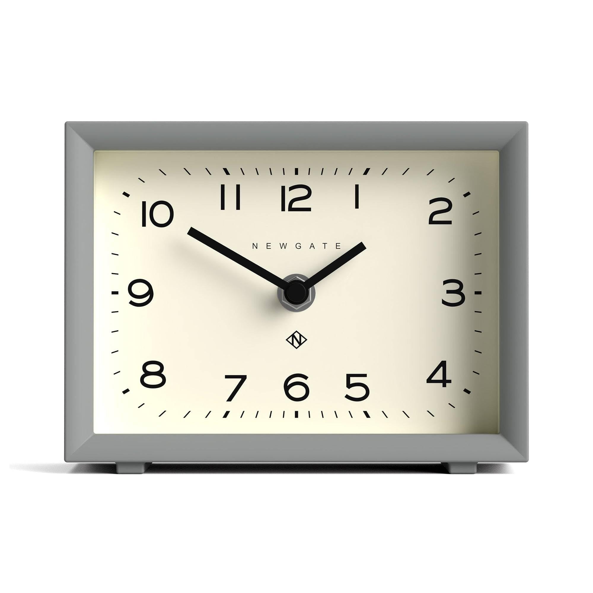 NEWGATE® Henry Desk Clock | Contemporary Rectangular Design | Posh Gray | Easy to Read nunbers | Modern Style for Desk, Table top, Shelf or Bedside