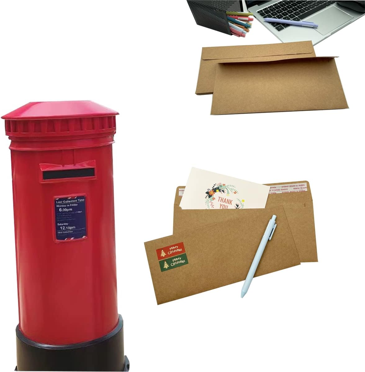 80Qty#10 Brown Kraft Business envelopes 4.125x9.5In- windowless design 120GSM paper envelopes - Image 6