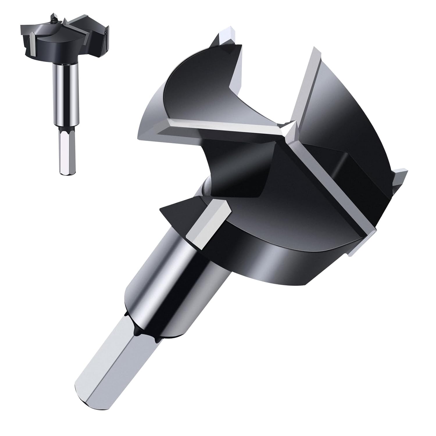 1-1/2(38mm) Forstner Drill Bits,3-Cutter Tungsten Carbide Tipped Forstner Bit for Hard Wood,Wood Hole Drill Bit for Wood Plastic Plywood