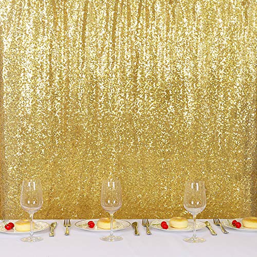 TRLYC Gold Sequin Backdrop Background 4x7ft Sparkle Gold - Want It All