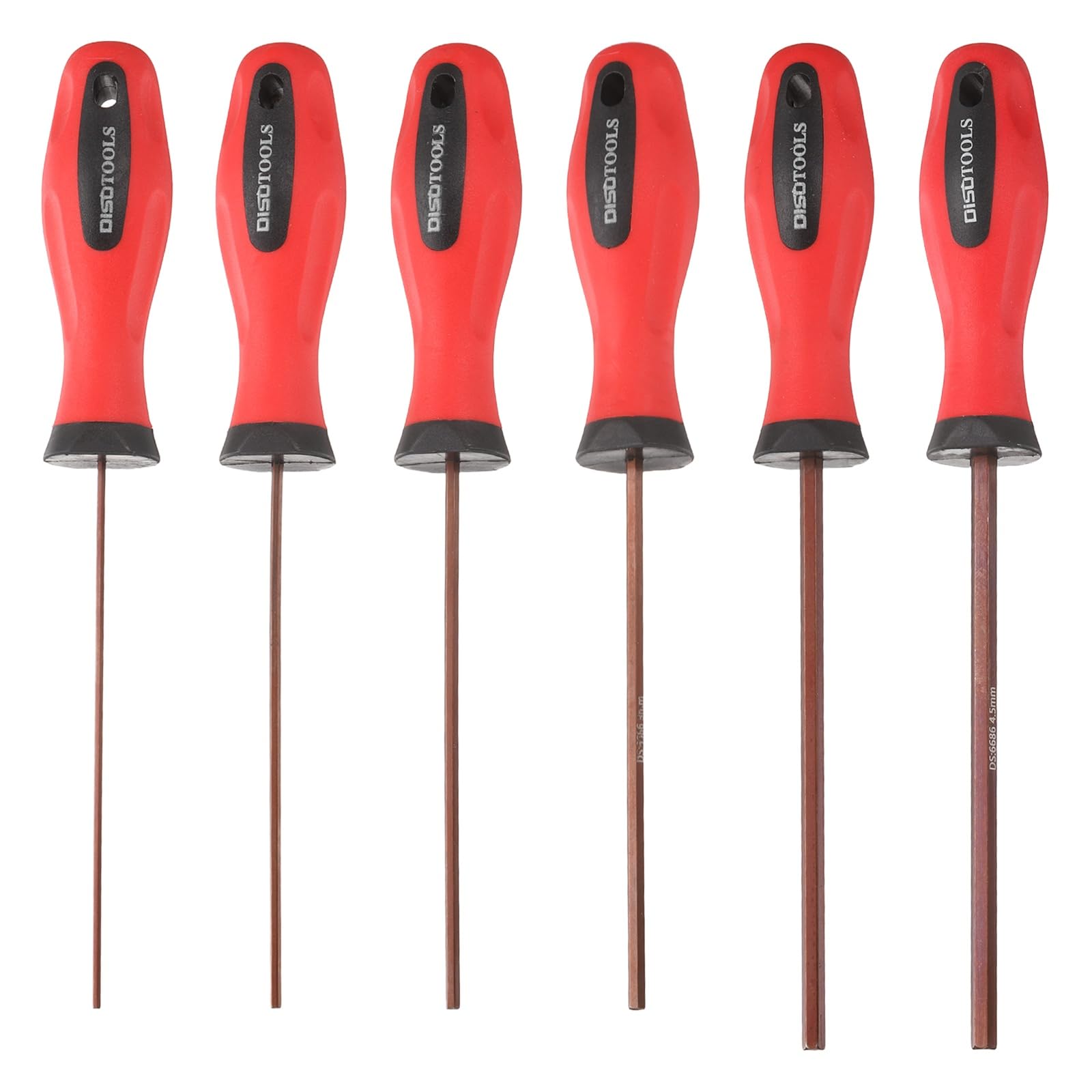 sourcing map 6pcs Hex Screwdriver Wrench Set 1.5/2/2.5/3/4/4.5mm S2 Steel Metric Magnetic Flat Head Screw Driver Hexagon Wrenches for Hand Repair Tools
