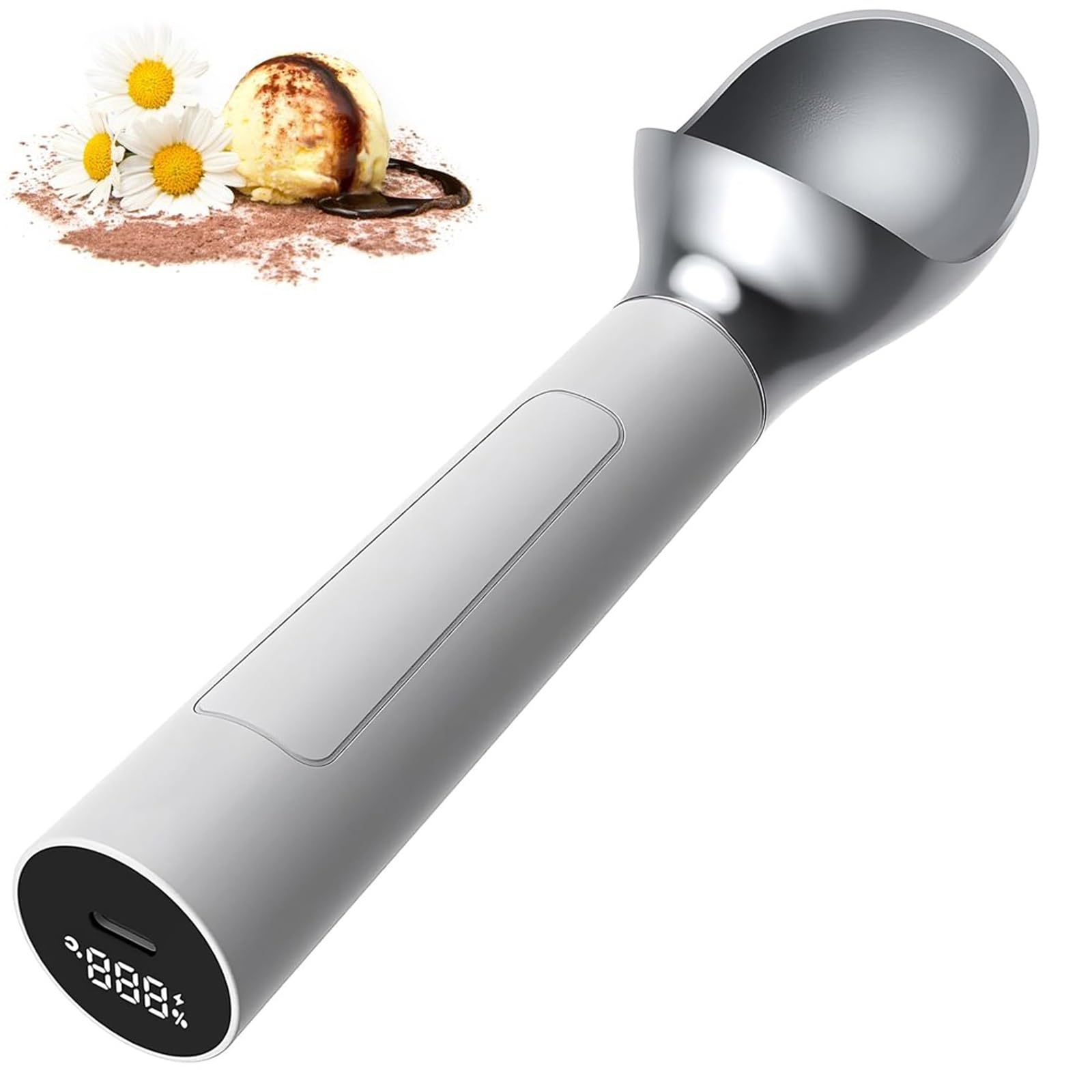 Paletta Gelato Riscaldata FrostJoy, Ricaricabile USB, Display LED, Raggiunge 70°C, IP67 Impermeabile, Impugnatura Ergonomica, Per Gelato Duro, Ideale Per Anziani E Bambini, 5 Colori
