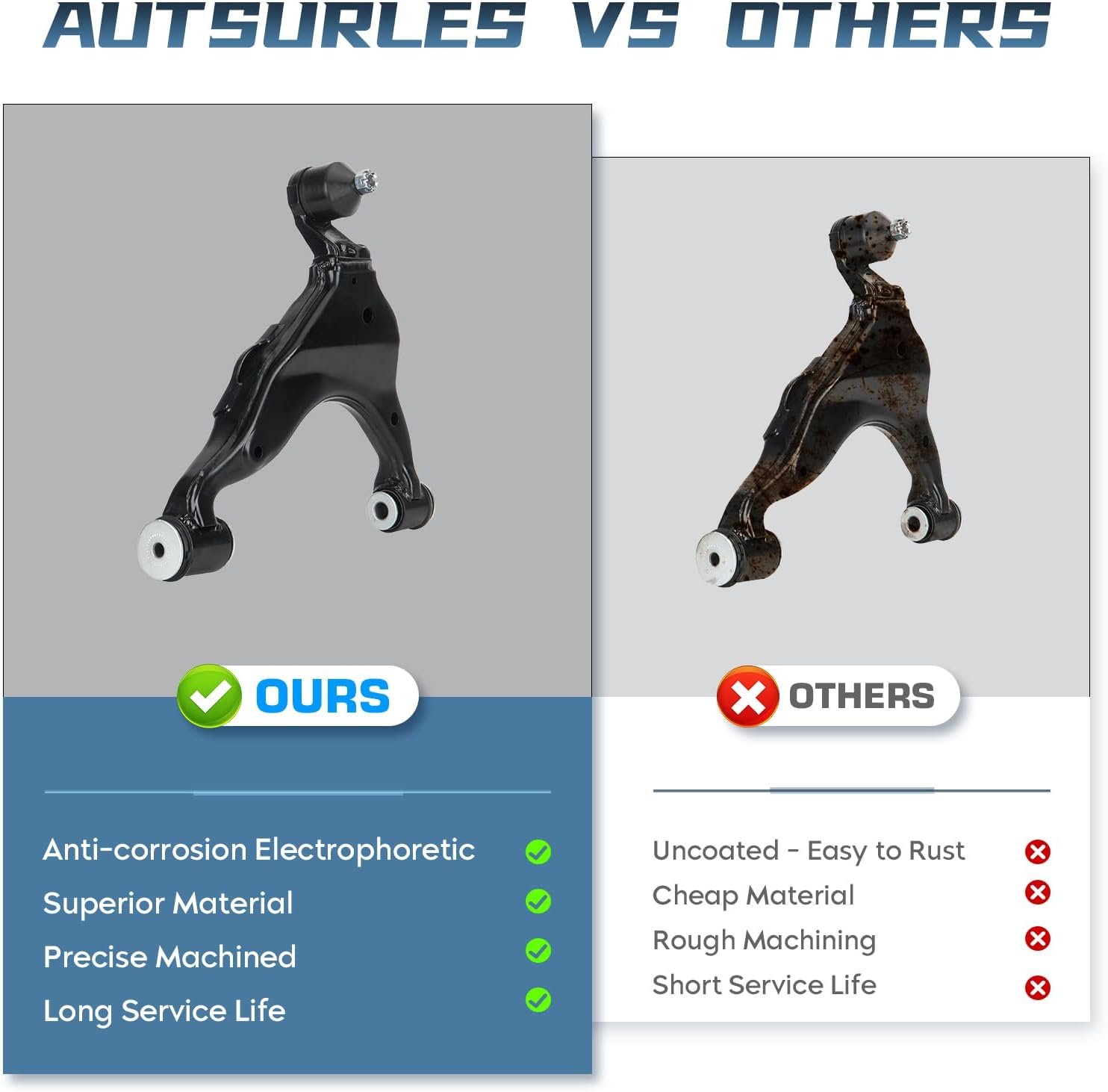 Front Upper and Lower Control Arm Assembly Passenger Driver Side Replacement for Toyota Tacoma 2005-2015