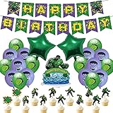 QICI Invincible Hulk Party Decoration, Superhero Hulk Theme Party Supplies Includes Happy Birthday...