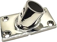 Vista 2 de Barandilla de cubierta de barco de 60 grados, base rectangular, acero inoxidable de grado marino 316 para tubo de 1 pulgada, paquete de 2