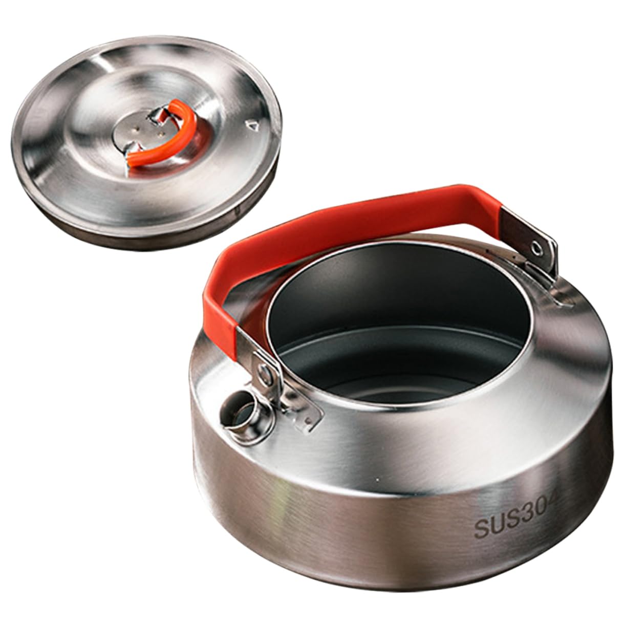 Happyyami Convenient Tea Kettle for Camping 304 Stainless Steel Outdoor Water Pot Tea Pot for Hiking