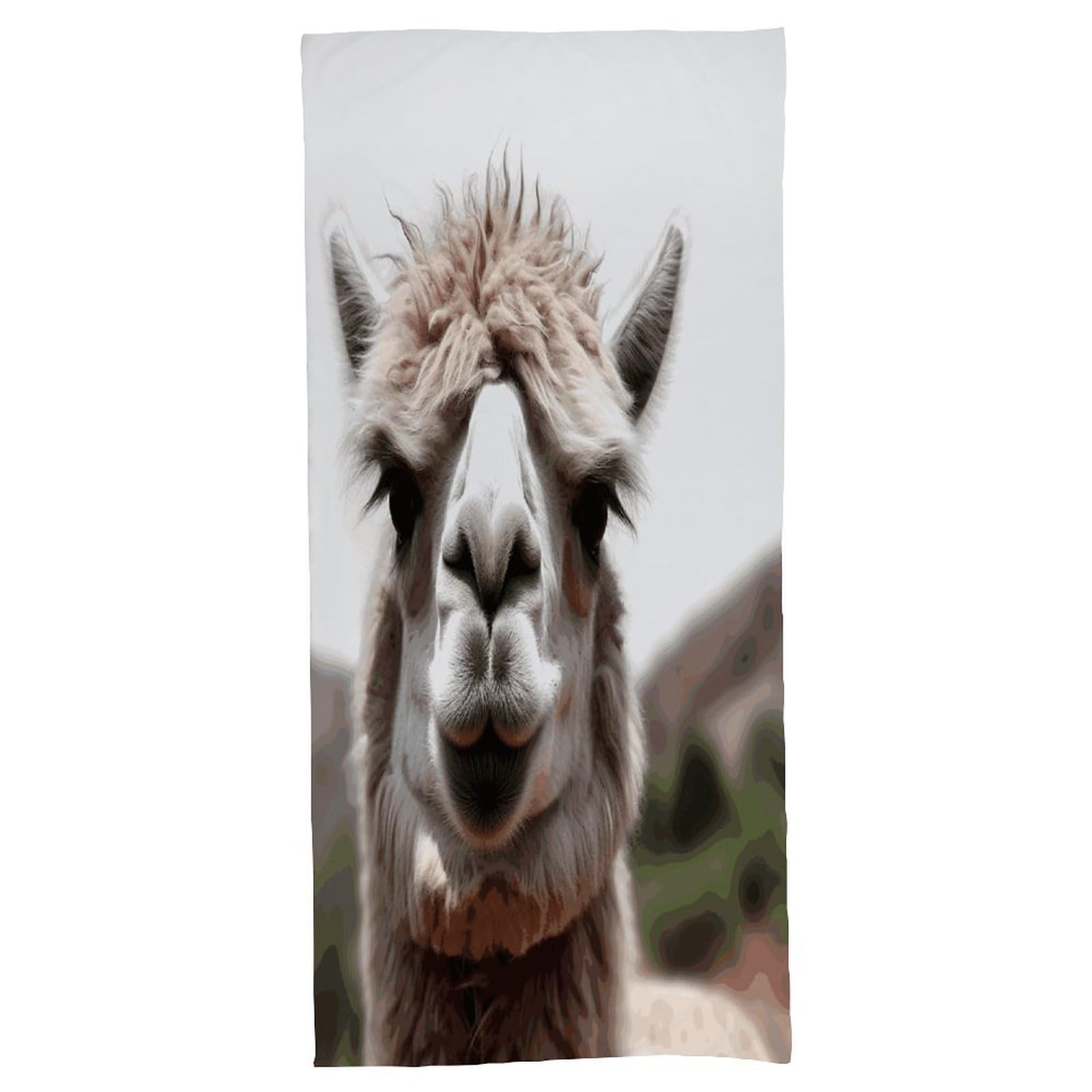 Fekiloot Men's Style Funny Alpaca Llama Bath Towel Highly Absorbent,Beach Towels For Wo,Pool Towel Bathroom Essential For Beach,Gym,Travel, Camp