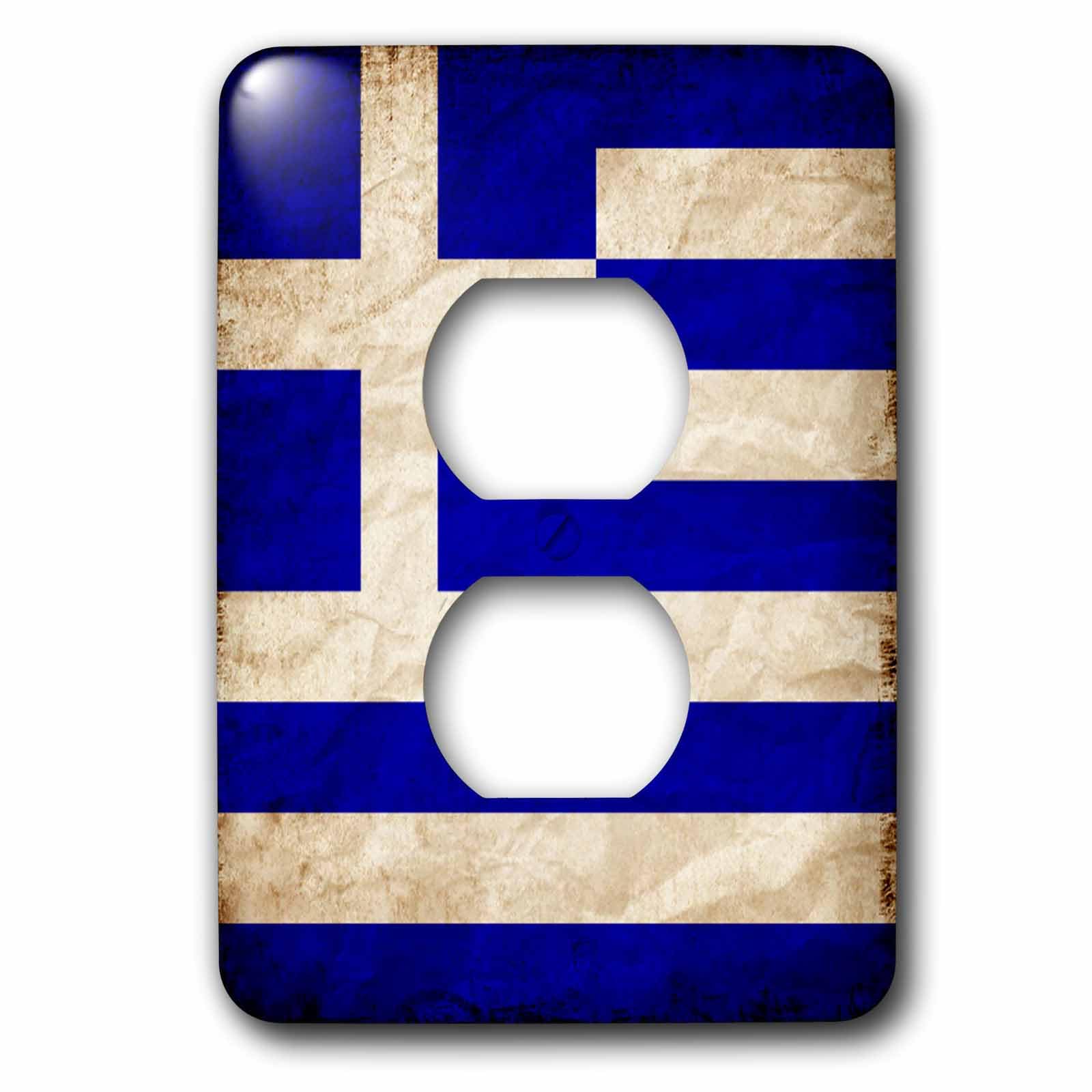 Drapeau grec style ancien cache prise pour cacher les murs abîmés