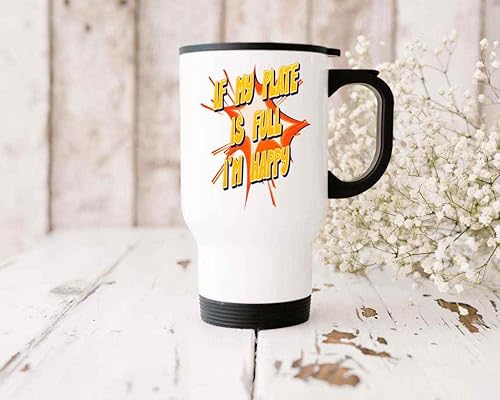 Miniatura 3 de Enjoy Life, Gift Ideas for Food and Drink Lovers - 14 Oz White Stainless Steel Travel Mug