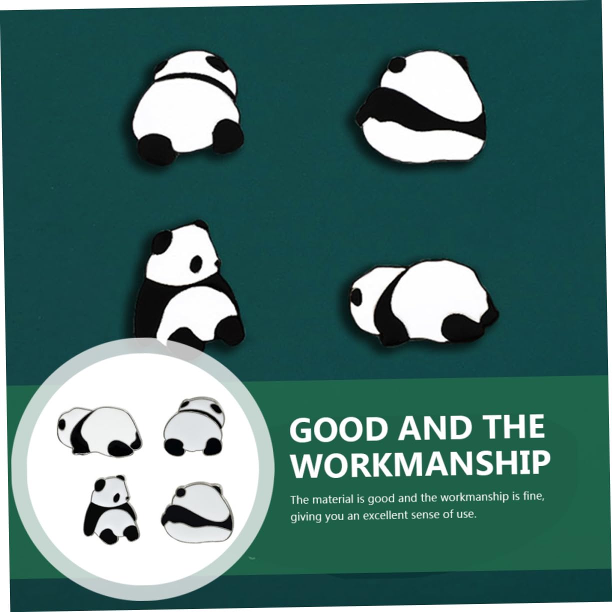 Unique Animal Brooch Pin Set 4pcs Panda Brooches Sweater Decor Clothing Accessories Alloy Pins