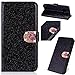 Produktbild WANYINGLIN Bookstyle Bling Loves für Huawei P30 Pro,Glitter Glitzer Diamond Musterg Slim Retro Klassisch Modisch Ledertasche Stand Funktion Kartenfach Magnetverschluss Flip Wallet Hülle Schutzhülle