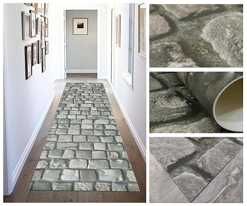 Tadi Imperio1979 Alfombra Vinílica Para Salón, Cocina, Sala De Estar, Entradas, Baño O Dormitorios Con Revés Pvc Antideslizante Diseño Digital De Piedras Grises Beig Con Musgo Tadi Imperio1979 Alfombra Vinílica Para Salón, Cocina, Sala De Estar, Entradas, Baño O Dormitorios Con Revés Pvc Antideslizante Diseño Digital De Piedras Grises Beig Con Musgo