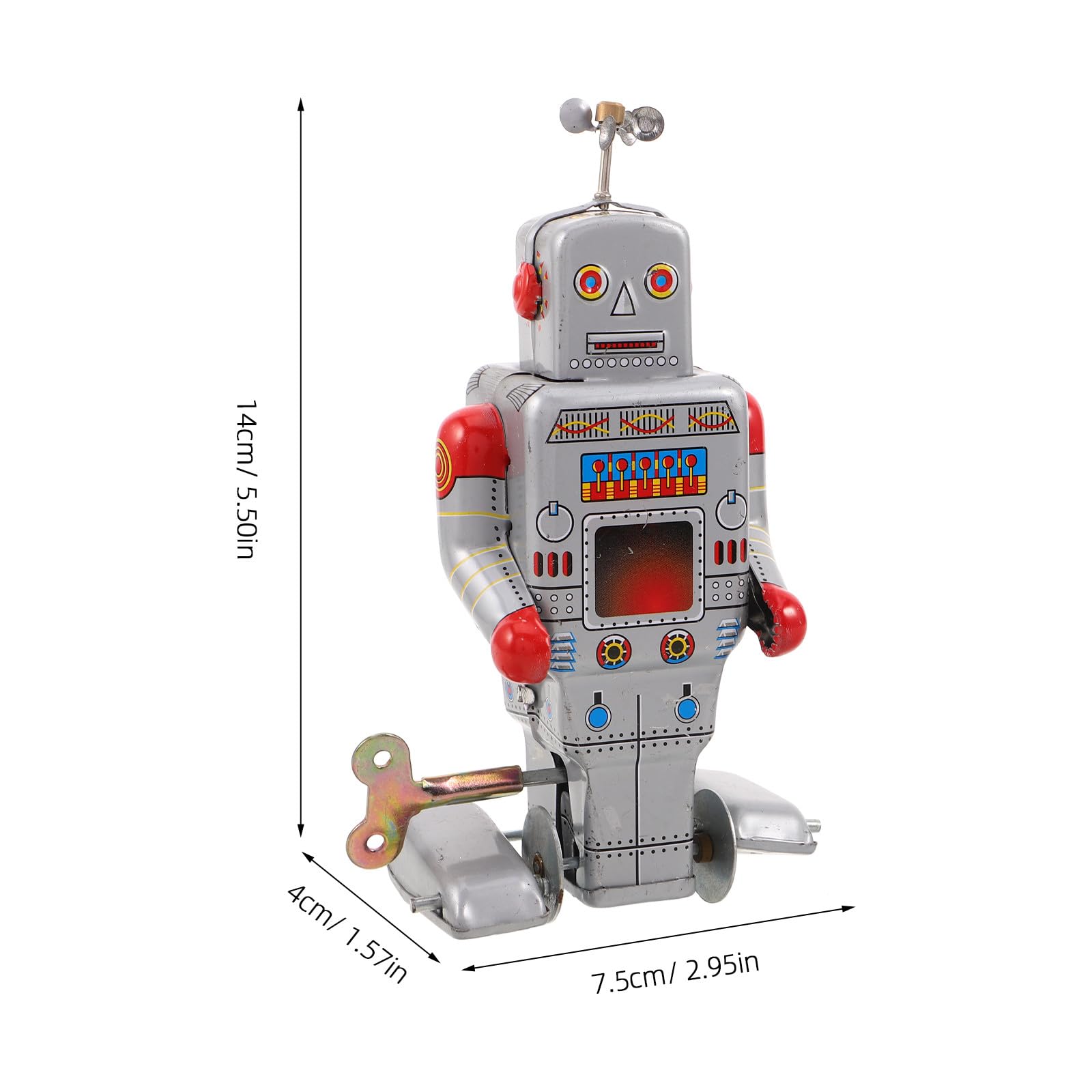 Robot Giocattolo a Carica Manuale: Figura Meccanica retrò in Latta con meccanismo a orologeria - Robot Meccanico in Metallo Che Cammina - Oggetto da Collezione per Decorazione da scrivania,